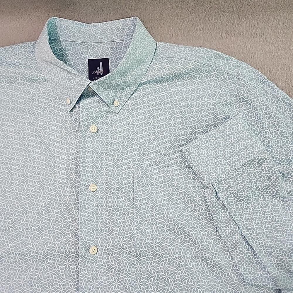 Johnnie-O Mens XL Breaker Blue Dress Shirt Button Down Workwear Career Business